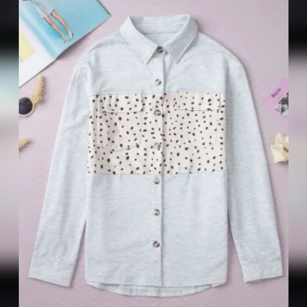 New Leopard spot patchwork shacket - Picture 14 of 16